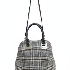 Plaid Handbag with Black Accents